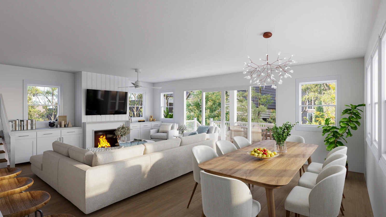Bright living room visualization