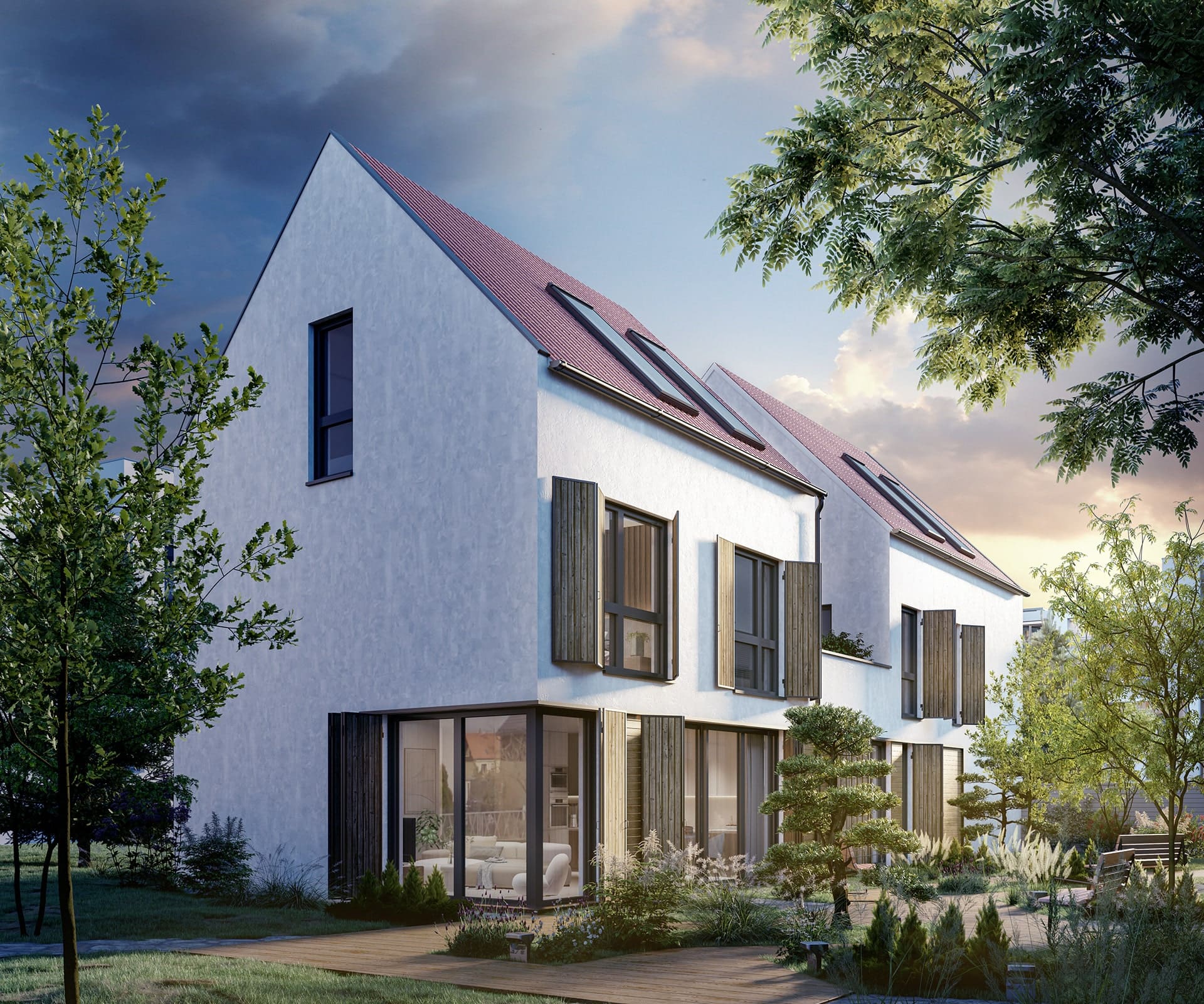 Photorealistic exterior visualization built from architectural plans by StageHomy