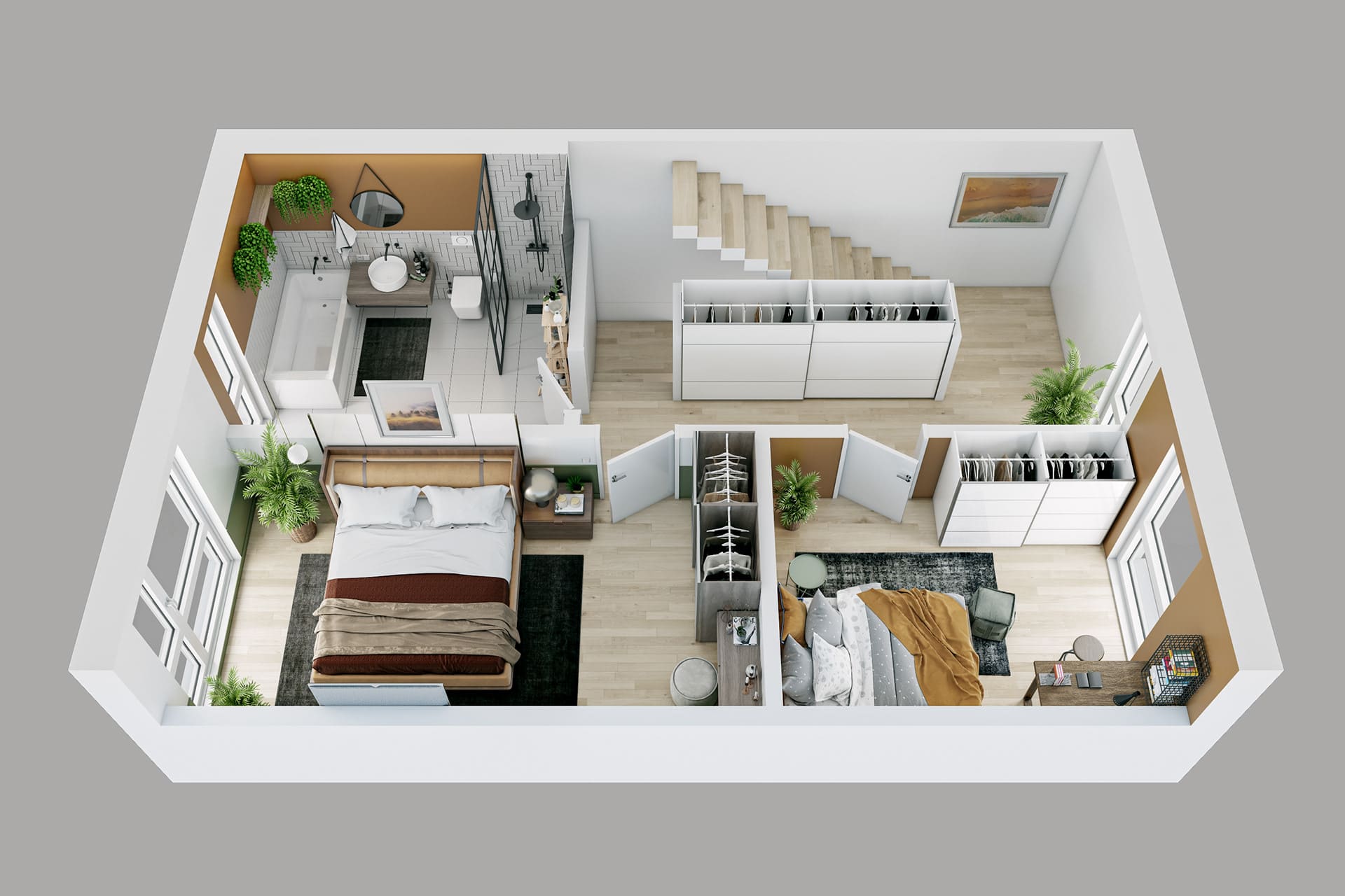 Austria Apt 4 Upper Floor - 3D Floor Plans by StageHomy