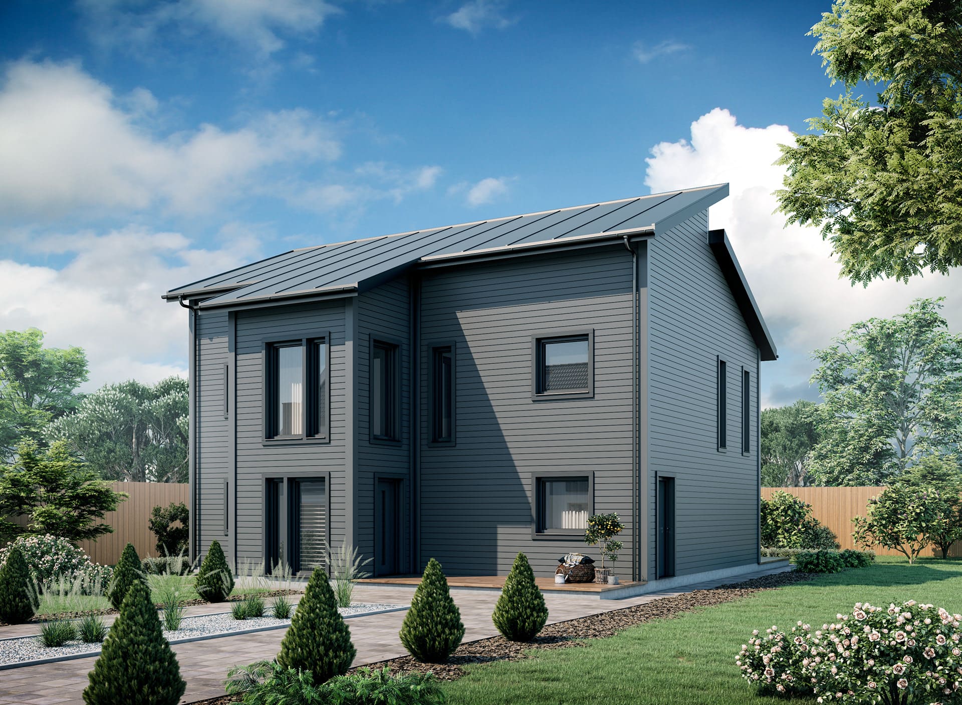 Contemporary Duplex - Exteriors by StageHomy