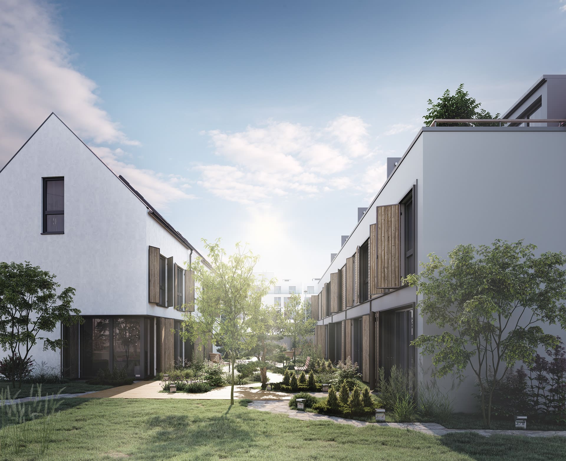 Urban Courtyard Homes - Exteriors by StageHomy